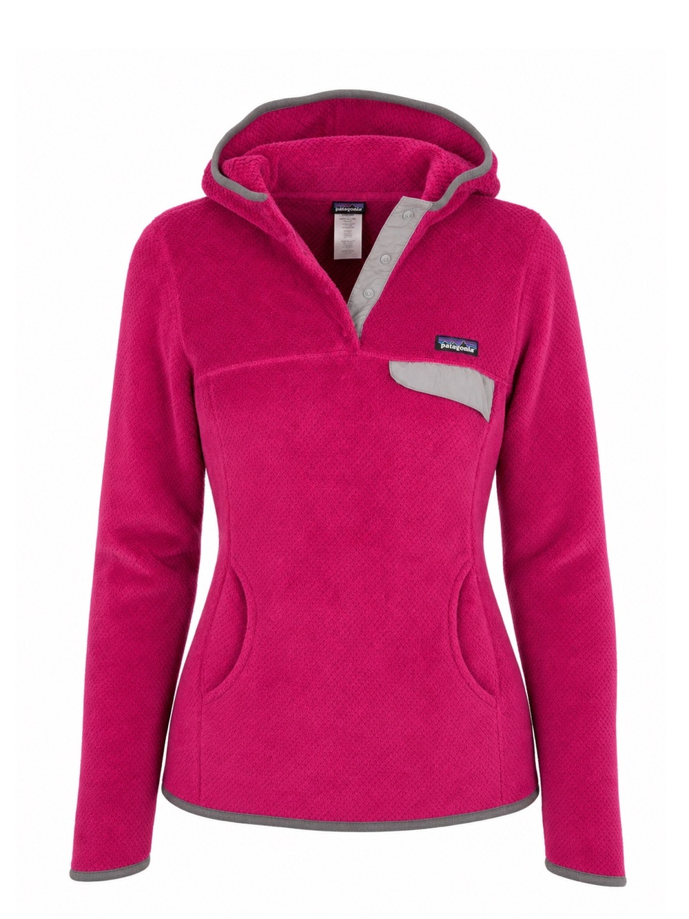 Patagonia Re-Tool Snap-T Hooded Fleece Pullover Hot Pink Women Medium Outdoor